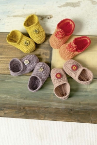 2525-07 Modèle Chaussons en Lang Yarns Baby Cotton