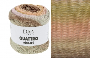 Lang Yarns Quattro Dégradé - Pelote de 100 gr - Coloris 0005 Rose/Moutarde/Marron