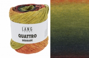 Lang Yarns Quattro Dégradé - Pelote de 100 gr - Coloris 0009 Vert/Rouge/Jaune