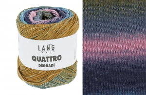 Lang Yarns Quattro Dégradé - Pelote de 100 gr - Coloris 0010 Bleu Clair/Ocre/Rose