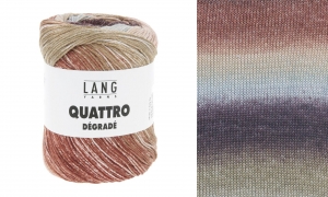 Lang Yarns Quattro Dégradé - Pelote de 100 gr - Coloris 0017 Olive/Marron/Ciel