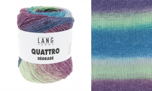 Lang Yarns Quattro Dégradé - Pelote de 100 gr - Coloris 0019 Violet/Vert/Bleu