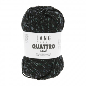 Lang Yarns Quattro Lamé - Pelote de 50 gr - Coloris 0004 Noir