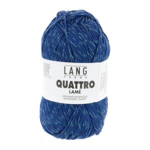 Lang Yarns Quattro Lamé - Pelote de 50 gr - Coloris 0035 Bleu Marine