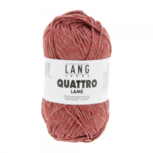 Lang Yarns Quattro Lamé - Pelote de 50 gr - Coloris 0075 Marron-Orange