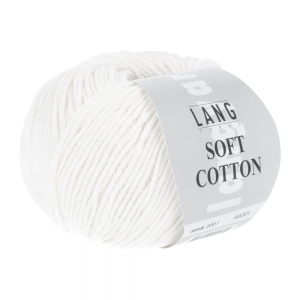 Lang Yarns Soft Cotton - Pelote de 50 gr - Coloris 0001 Blanc