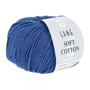 Lang Yarns Soft Cotton - Pelote de 50 gr - Coloris 0006 Bleu