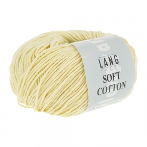 Lang Yarns Soft Cotton - Pelote de 50 gr - Coloris 0013 Jaune Pâle