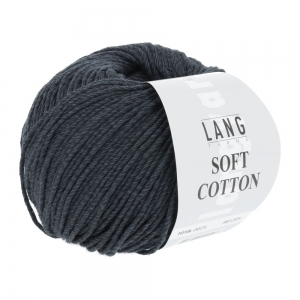 Lang Yarns Soft Cotton - Pelote de 50 gr - Coloris 0025 Bleu Nuit