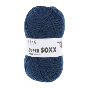 Lang Yarns Super Soxx 4-ply - Pelote de 100 gr - Coloris 0010 Bleu Acier