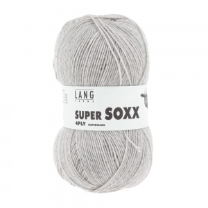 Lang Yarns Super Soxx 4-ply - Pelote de 100 gr - Coloris 0023 Gris Clair Mélange