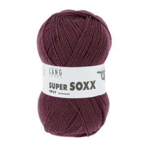 Lang Yarns Super Soxx 4-ply - Pelote de 100 gr - Coloris 0064 Bordeaux
