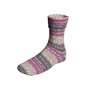 Lang Yarns Super Soxx Bamboo Color 4-ply - Pelote de 100 gr - Coloris 0513 Baie/Marron 1144 Finch