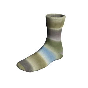 Lang Yarns Super Soxx Color 4-ply - Pelote de 100 gr - Coloris 0505 Olive/Bleu Clair/Gris 1143 Jodhpur