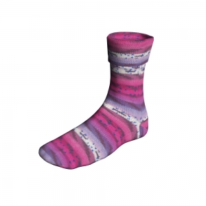 Lang Yarns Super Soxx Color 4-ply - Pelote de 100 gr - Coloris 0546 Fuchsia/Lilas 1149 Red Velvet Cake