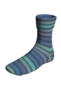 Lang Yarns Super Soxx Color 4-ply - Pelote de 100 gr - Coloris 0549 Bleu Foncé/Ménthe 1150 Viridian