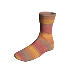 Lang Yarns Super Soxx Color 6-ply - Pelote de 150 gr - Coloris 0530 Orange/Rose/Jaune 1147 Sunset