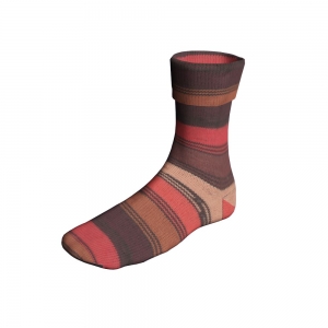 Lang Yarns Super Soxx Merino Color 4-ply - Pelote de 100 gr - Coloris 0526 Orange/Marron 1146 Fire