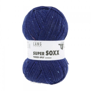 Lang Yarns Super Soxx Tweed 4ply - Pelote de 100 gr - Coloris 0006 Bleu