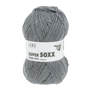 Lang Yarns Super Soxx Tweed 4ply - Pelote de 100 gr - Coloris 0024 Gris Souris