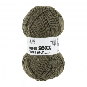 Lang Yarns Super Soxx Tweed 4ply - Pelote de 100 gr - Coloris 0099 Vert Crocodile