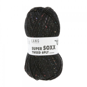 Lang Yarns Super Soxx Tweed 6 Ply - Pelote de 150 gr - Coloris 0004 Noir