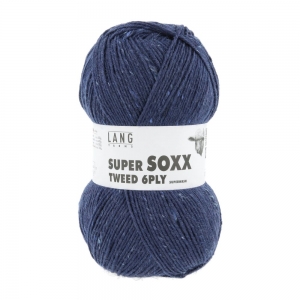 Lang Yarns Super Soxx Tweed 6 Ply - Pelote de 150 gr - Coloris 0006 Bleu