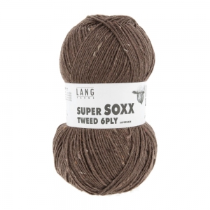 Lang Yarns Super Soxx Tweed 6 Ply - Pelote de 150 gr - Coloris 0068 Marron