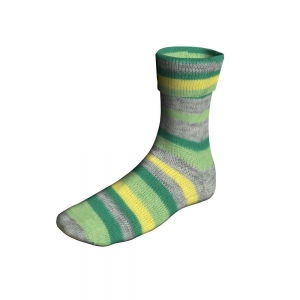 Lang Yarns Super Soxx Color 6 fils - Pelote de 150 gr - Coloris 0432 Vert/Jaune 1131 Sardegna