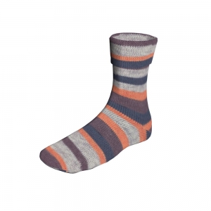 Lang Yarns Super Soxx Color 6 fils - Pelote de 150 gr - Coloris 0436 Bleu/Saumon 1131 Sicilia