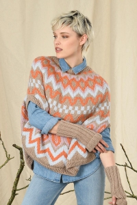 153/03 Modèle Poncho jacquard en Plassard Addict