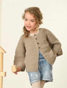 154/09 Modèle Cardigan au point mousse en Plassard Alpaga