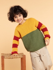 196/03 Modèle Pull en côtes perlées en Plassard Tradi Merino