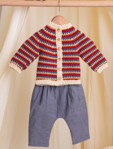 201/26 Modèle Cardigan sans coutures au crochet en Plassard Merilana Fine