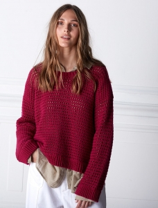 202/23 Modèle Pull au crochet en Plassard Merilana Fine