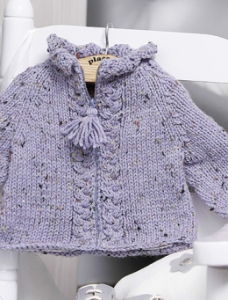 104/22 : Gilet zippé à torsades en Tweedée