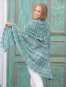 115/10 : Châle à point ajouré en Plassard Gong Imprimé