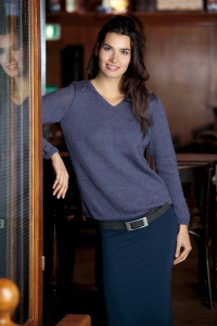 117/31 Pull loose à col V en PLassard Alpaga