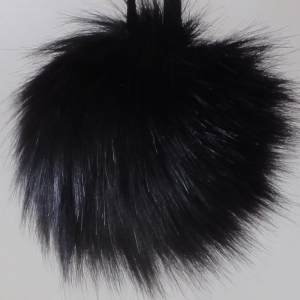 Pompons 100% végétal 12 cm environ - Fox Coloris Black - Aheadhunter