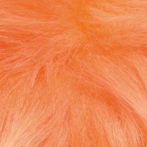 Pompon acrylique aspect fourrure diam. 6,5 cm Schachenmayr - Orange fluo