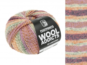 WoolAddicts by Lang Yarns Footprints - Pelote de 100 gr - Coloris 0015 Orange/Lilac/Green