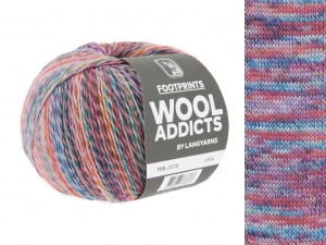 WoolAddicts by Lang Yarns Footprints - Pelote de 100 gr - Coloris 0018 Lilac/Berry/Blue