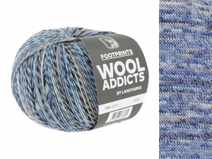 WoolAddicts by Lang Yarns Footprints - Pelote de 100 gr - Coloris 0019 Blue/Beige/Jeans