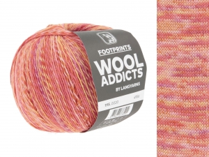 WoolAddicts by Lang Yarns Footprints - Pelote de 100 gr - Coloris 0020 Orange/Pink/Berry
