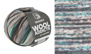 WoolAddicts by Lang Yarns Move 8 Ply - Pelote de 150 gr - Coloris 0001 Black/Grey/Green
