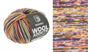 WoolAddicts by Lang Yarns Move 8 Ply - Pelote de 150 gr - Coloris 0002 Lilac/Red/Yellow