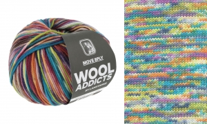 WoolAddicts by Lang Yarns Move 8 Ply - Pelote de 150 gr - Coloris 0003 Turquoise/Pink/Yellow