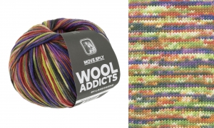 WoolAddicts by Lang Yarns Move 8 Ply - Pelote de 150 gr - Coloris 0004 Orange/Purple/Brick
