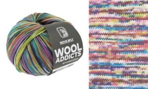 WoolAddicts by Lang Yarns Move 8 Ply - Pelote de 150 gr - Coloris 0006 Orange/Turquoise/Red